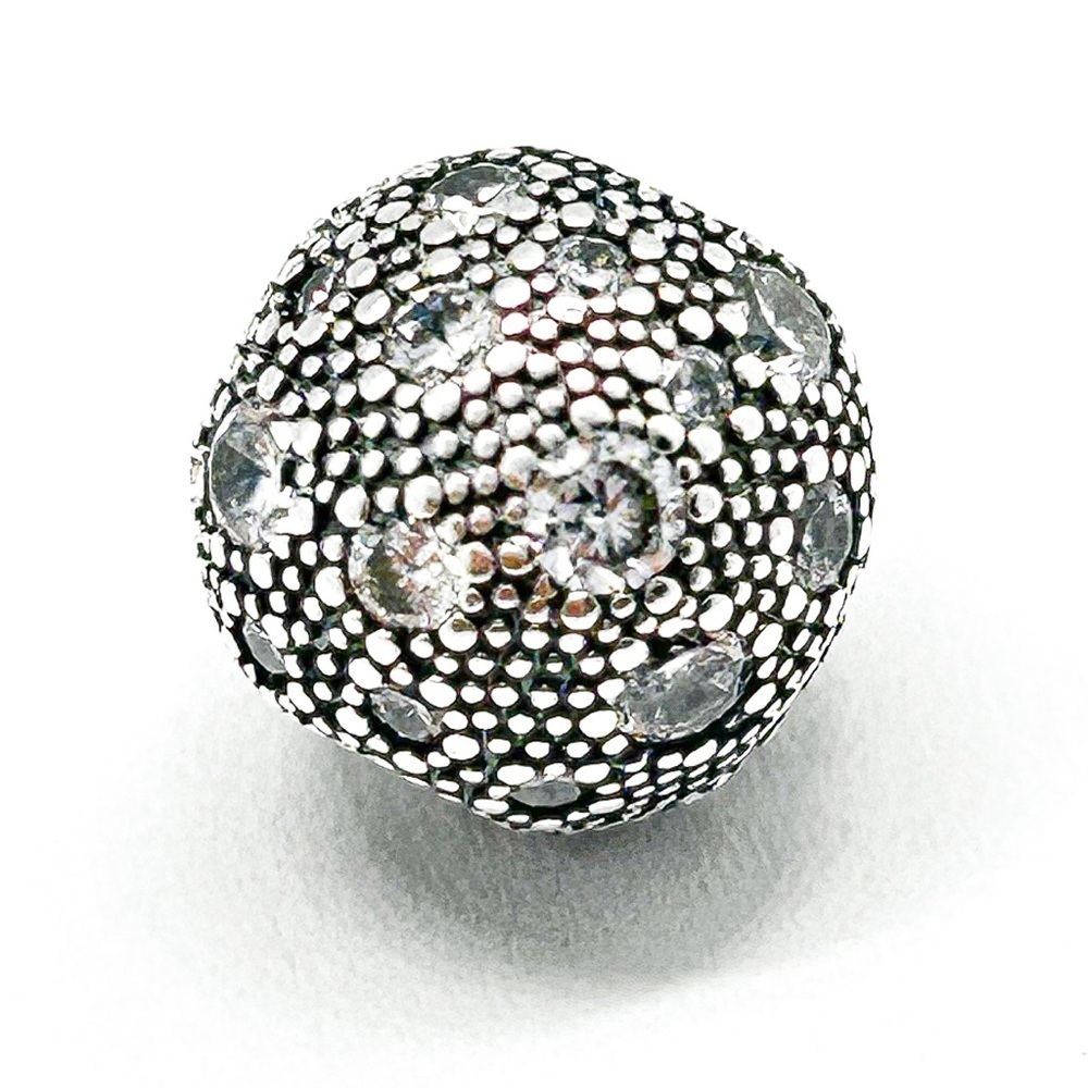 NWOT Pandora moments compatible white zirconia clasp charm, Sterling silver - Picture 8 of 9